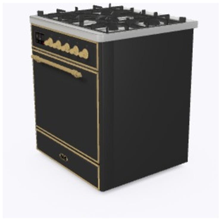 Ilve UM30DQNE3MGG Natural Gas In Matte Graphite W/ Brass Trim