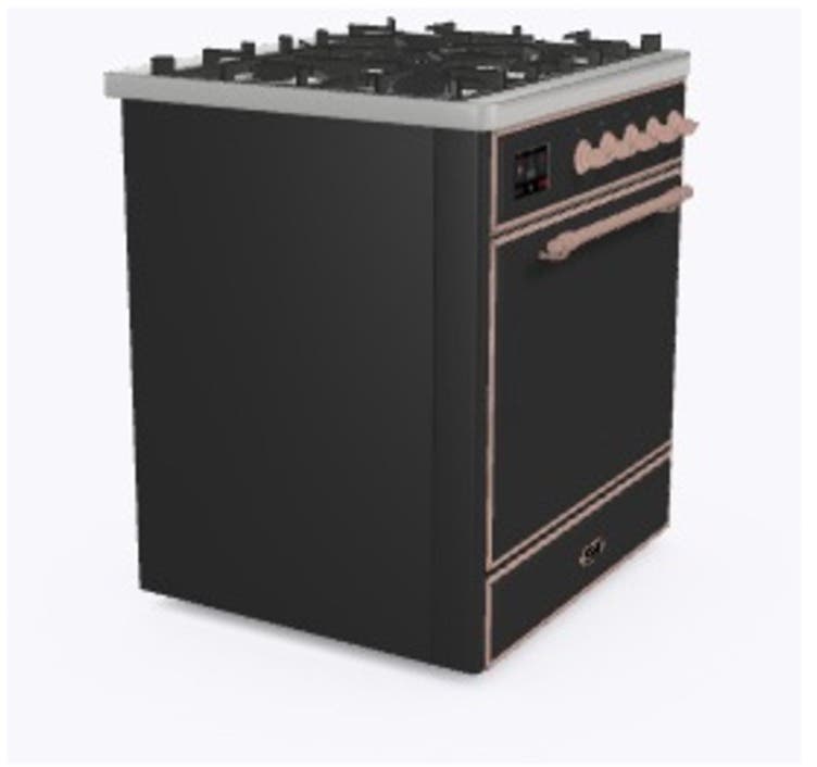 Ilve UM30DQNE3MGP Natural Gas In Matte Graphite W/ Copper Trim