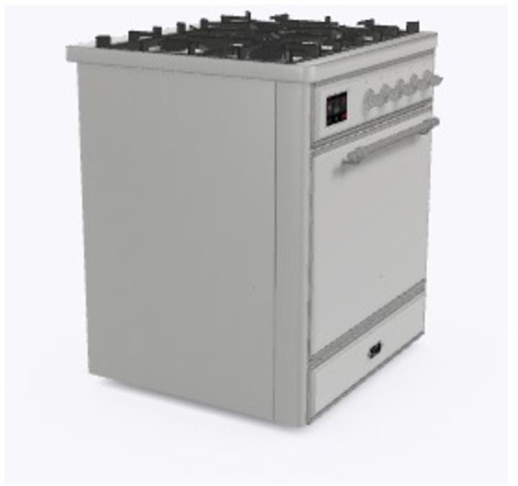 Ilve UM30DQNE3SSC Natural Gas In Stainless Steel W/ Chrome Trim