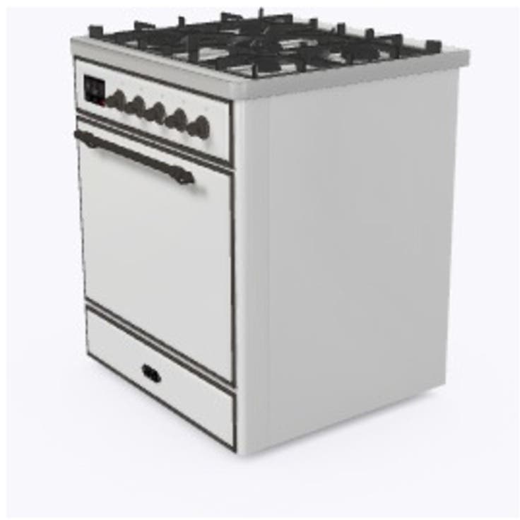 Ilve UM30DQNE3WHB Natural Gas In White W/ Bronze Trim