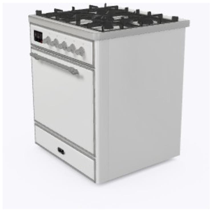 Ilve UM30DQNE3WHC Natural Gas In White W/ Chrome Trim