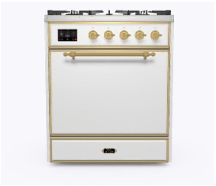 Ilve UM30DQNE3WHGLP Liquid Propane In White W/ Brass Trim