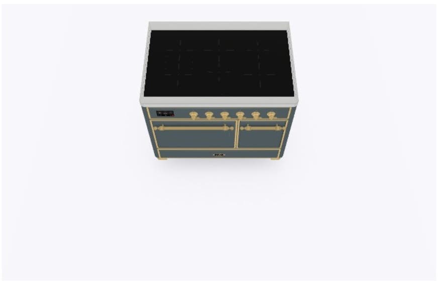 Ilve UMDI10QNS3BGG Blue Grey W/ Brass Trim