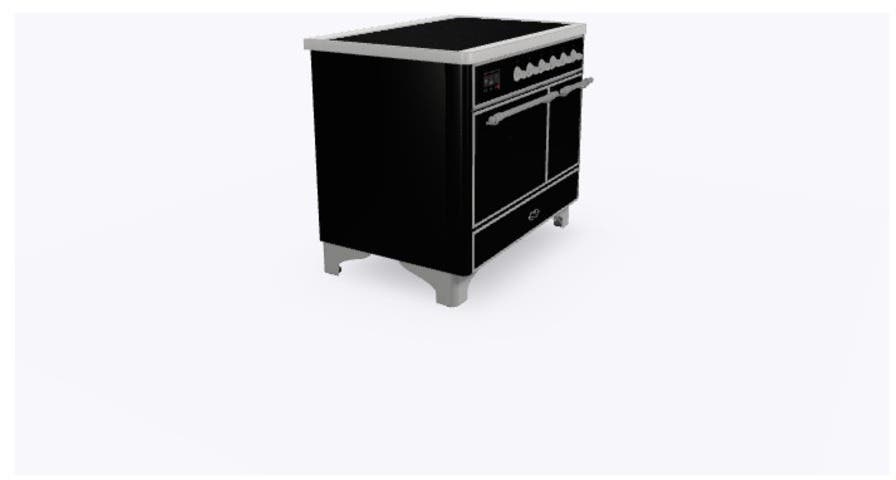 Ilve UMDI10QNS3BKC Glossy Black W/ Chrome Trim