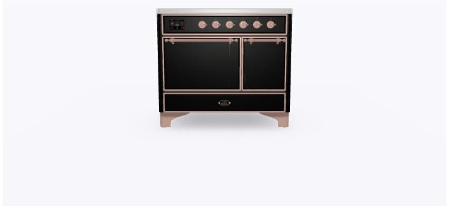 Ilve UMDI10QNS3BKP Glossy Black W/ Copper Trim