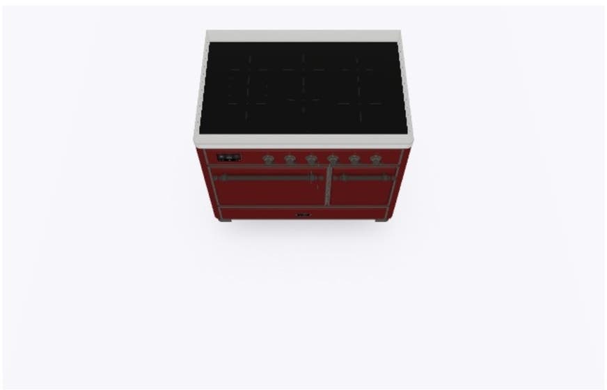 Ilve UMDI10QNS3BUB Burgundy W/ Bronze Trim