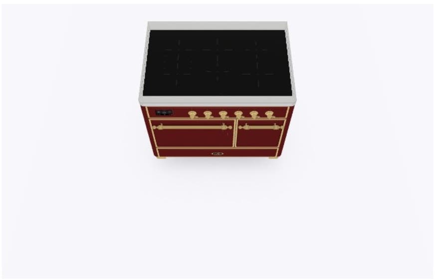 Ilve UMDI10QNS3BUG Burgundy W/ Brass Trim