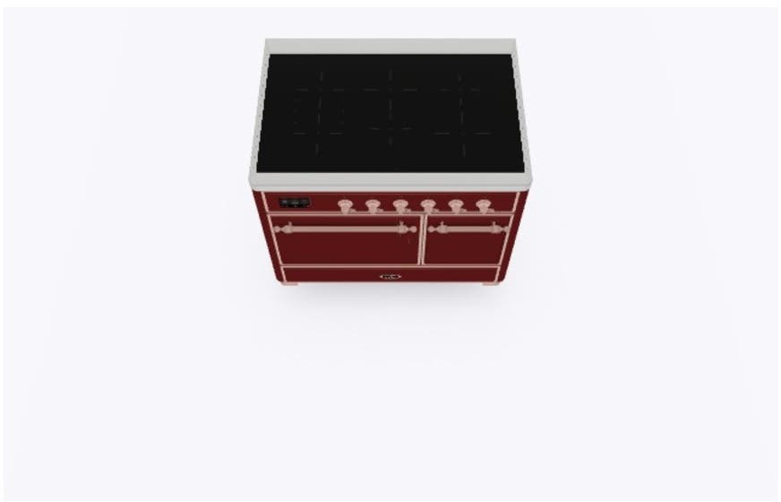 Ilve UMDI10QNS3BUP Burgundy W/ Copper Trim