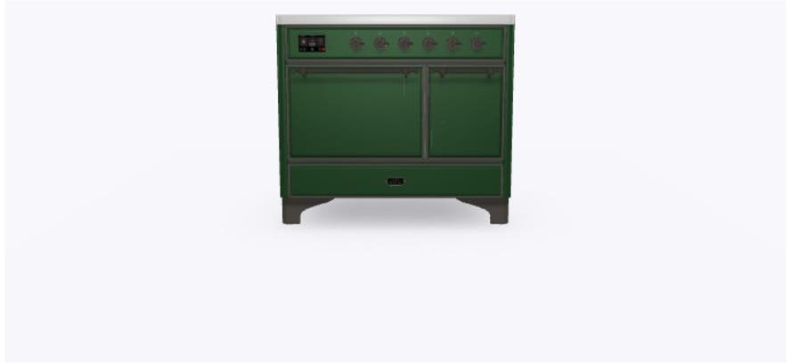 Ilve UMDI10QNS3EGB Emerald Green W/ Bronze Trim