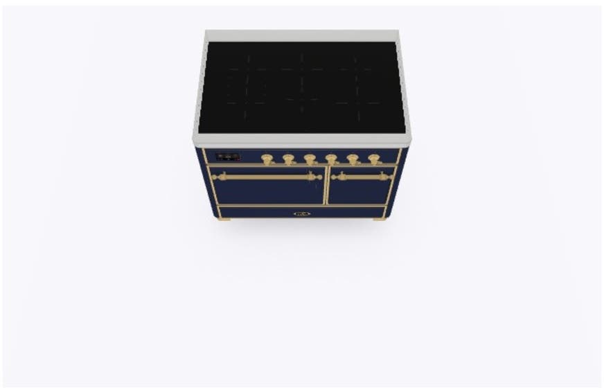 Ilve UMDI10QNS3MBG Midnight Blue W/ Brass Trim