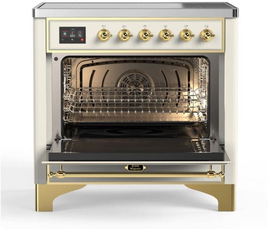 Ilve UMI09NS3AWG Antique White W/ Brass Trim