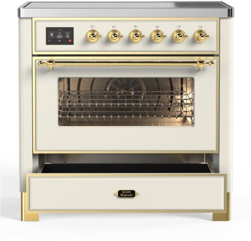 Ilve UMI09NS3AWG Antique White W/ Brass Trim