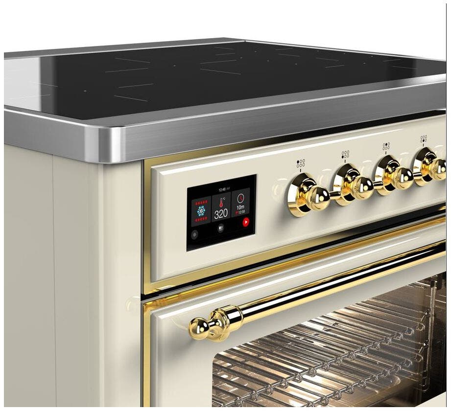 Ilve UMI09NS3AWG Antique White W/ Brass Trim