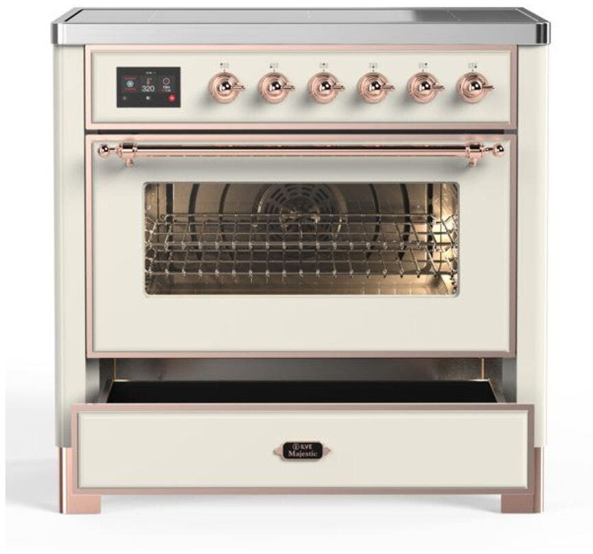 Ilve UMI09NS3AWP Antique White W/ Copper Trim