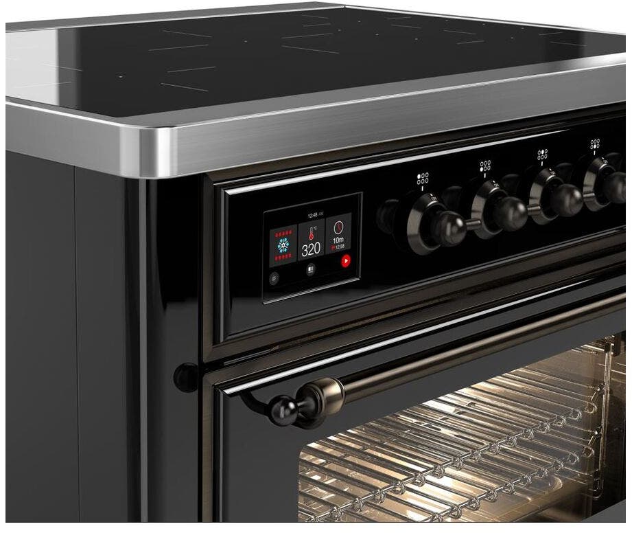 Ilve UMI09NS3BKB Glossy Black W/ Bronze Trim