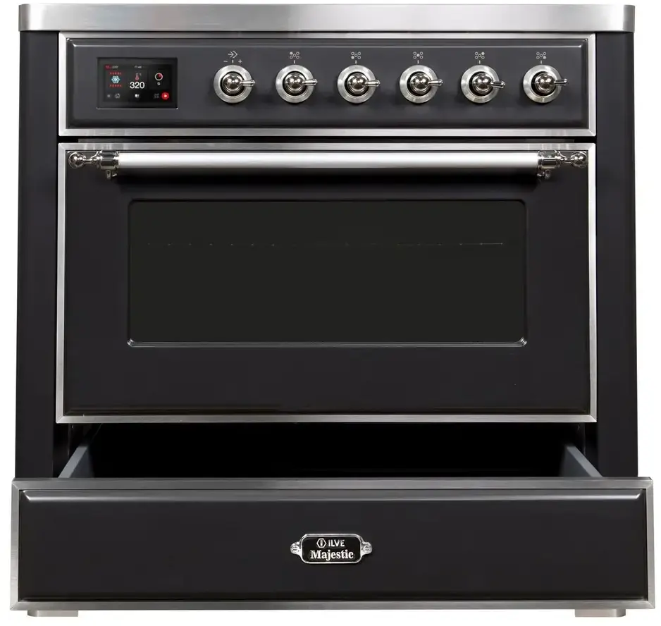 Ilve UMI09NS3BKC Glossy Black W/ Chrome Trim