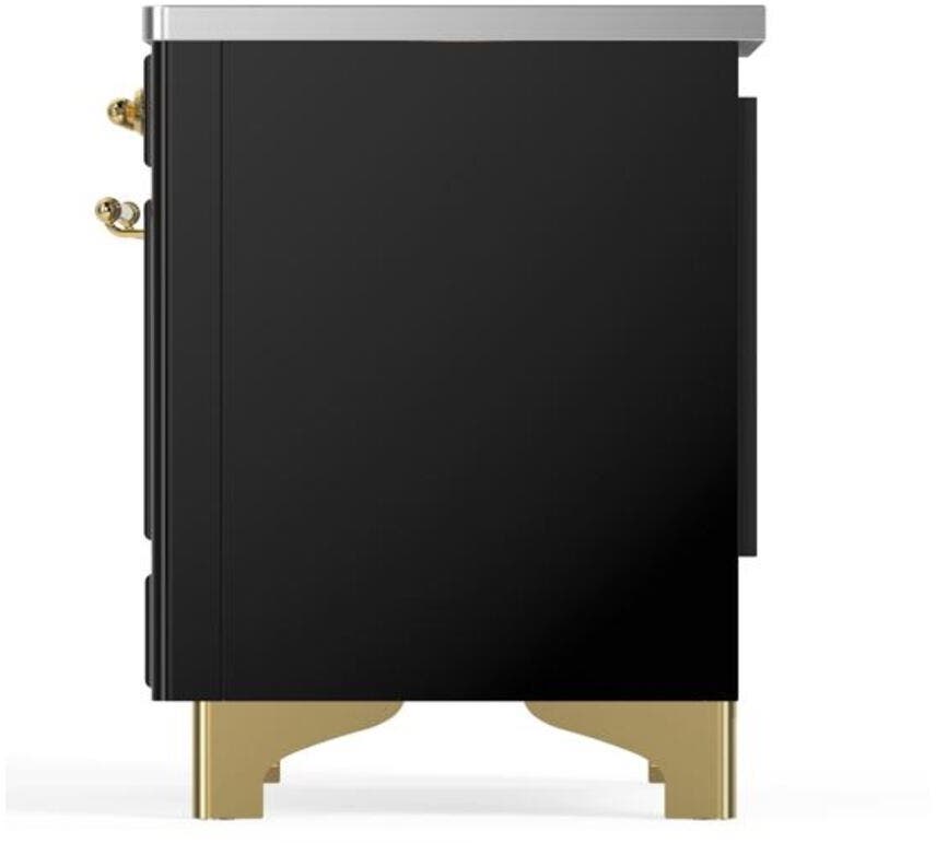 Ilve UMI09NS3BKG Glossy Black W/ Brass Trim