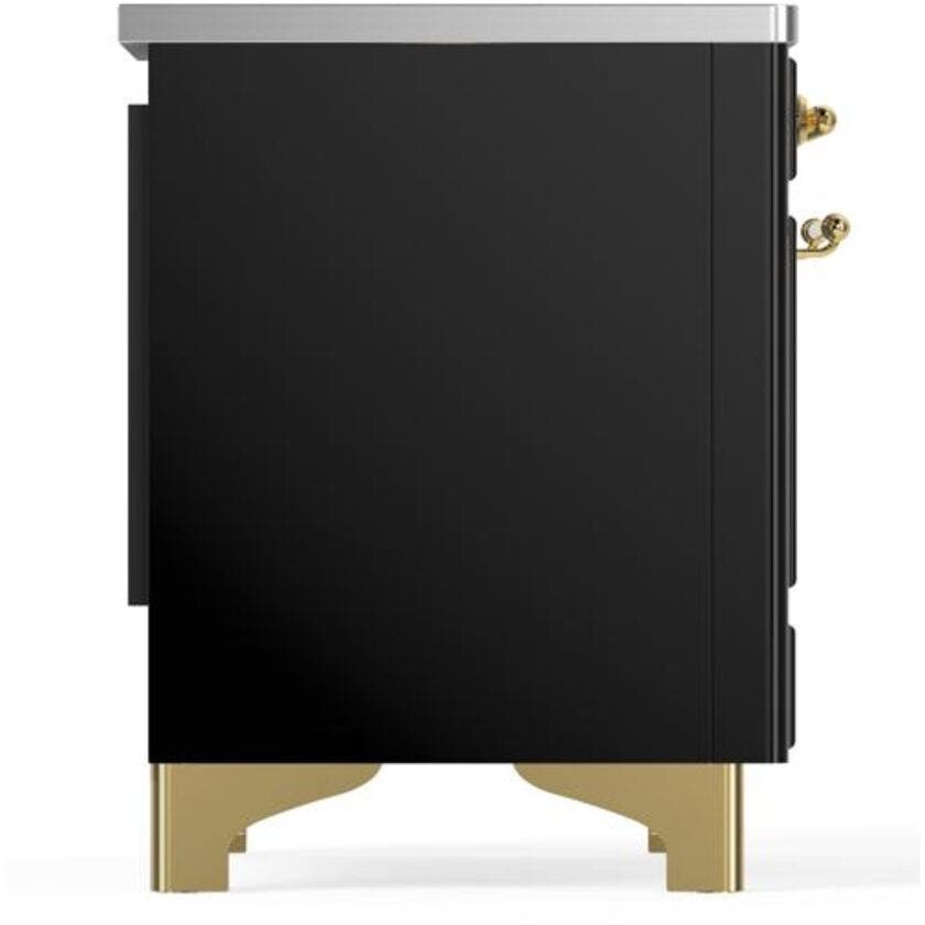 Ilve UMI09NS3BKG Glossy Black W/ Brass Trim
