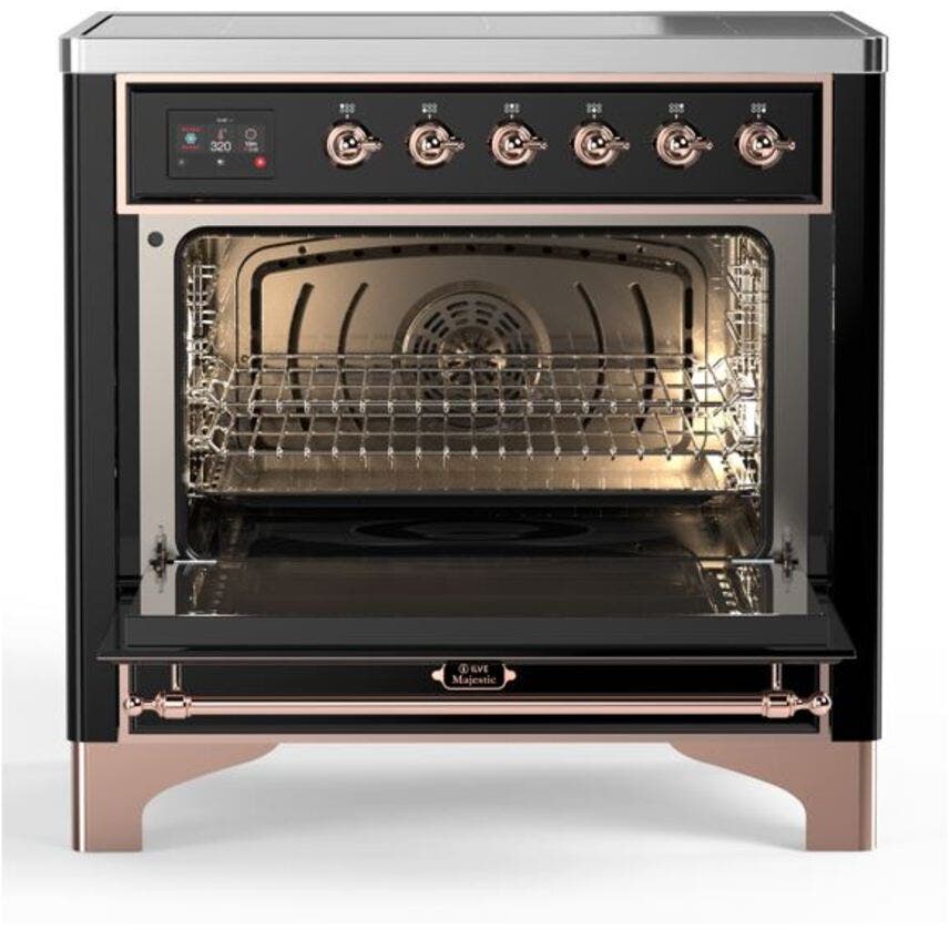 Ilve UMI09NS3BKP Glossy Black W/ Copper Trim