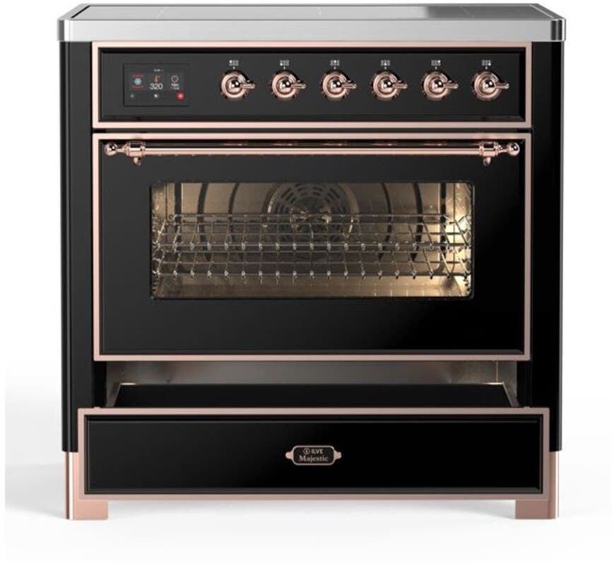 Ilve UMI09NS3BKP Glossy Black W/ Copper Trim