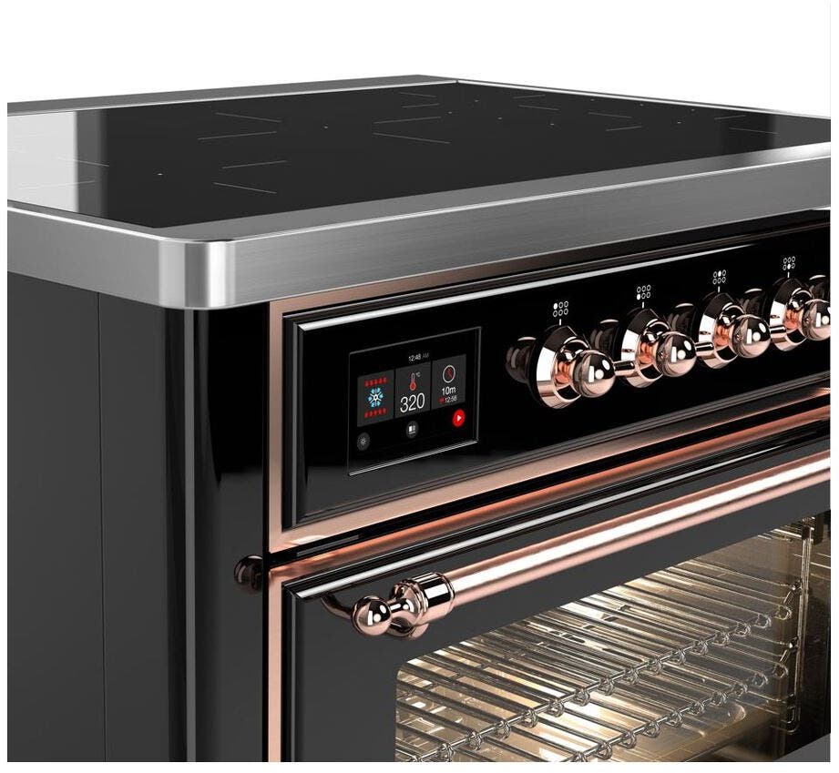 Ilve UMI09NS3BKP Glossy Black W/ Copper Trim