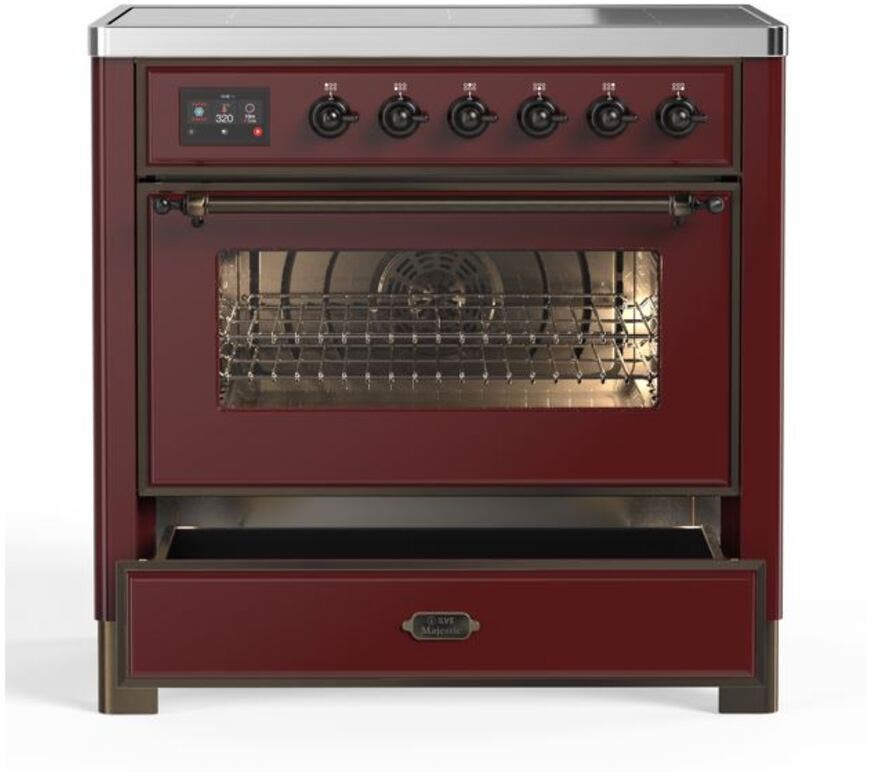 Ilve UMI09NS3BUB Burgundy W/ Bronze Trim