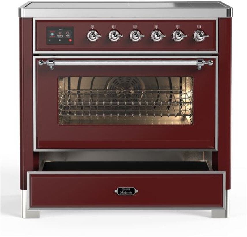 Ilve UMI09NS3BUC Burgundy W/ Chrome Trim
