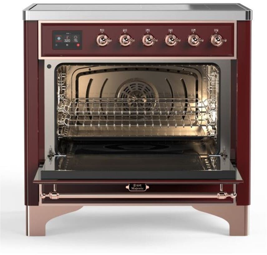Ilve UMI09NS3BUP Burgundy W/ Copper Trim