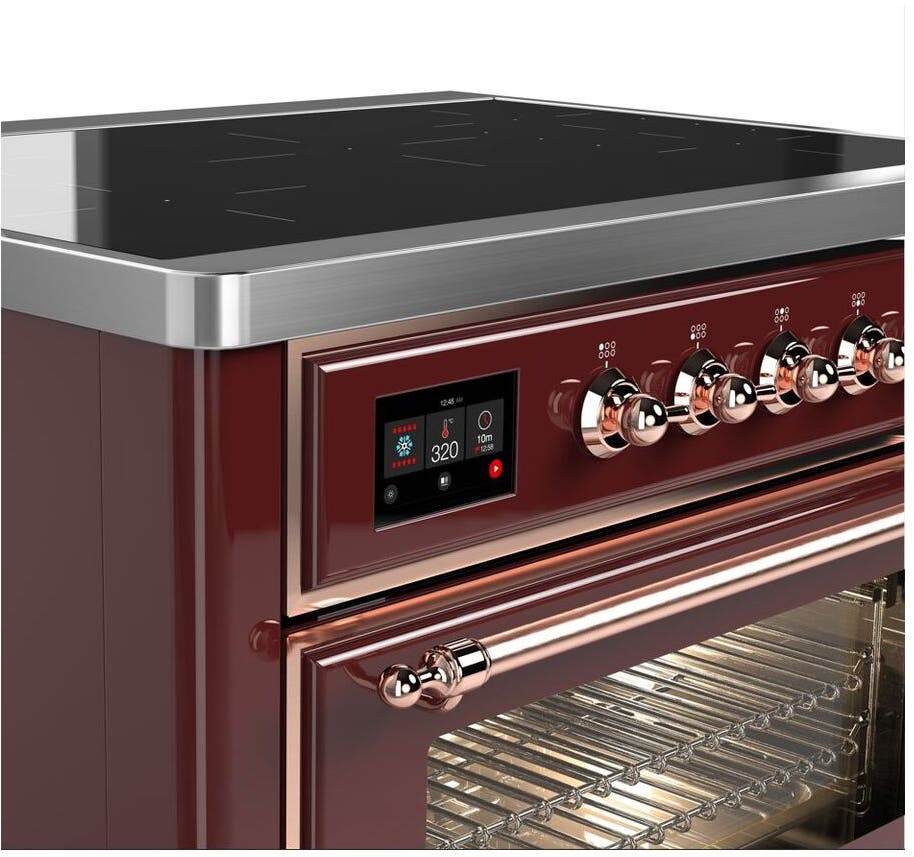 Ilve UMI09NS3BUP Burgundy W/ Copper Trim