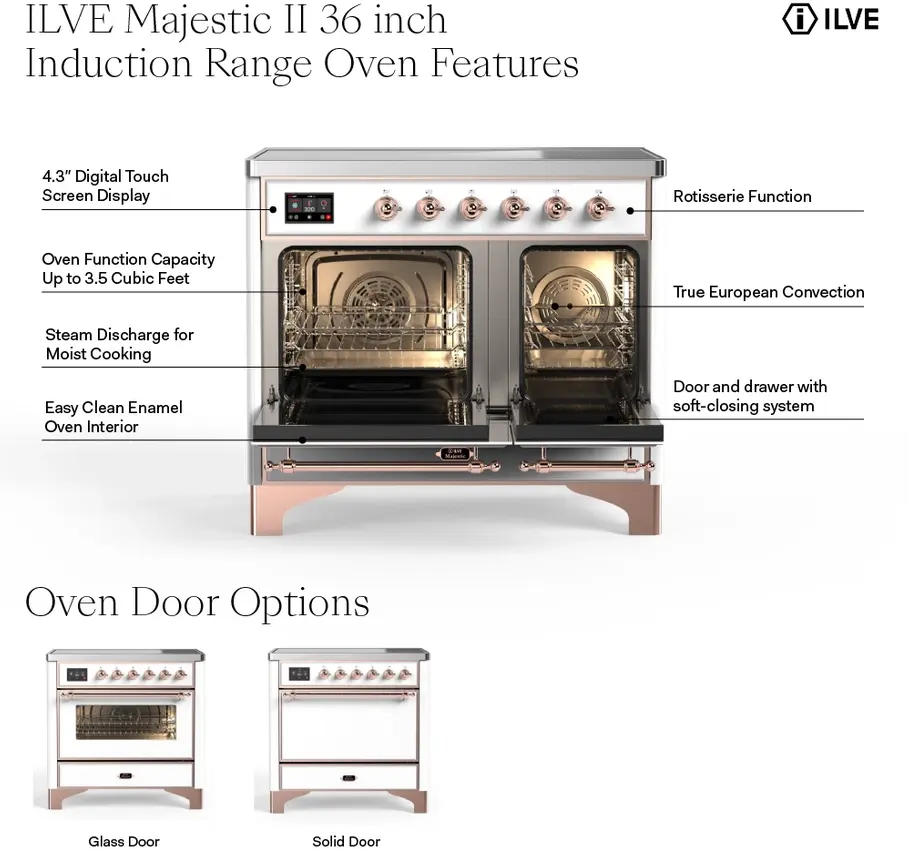 Ilve UMI09NS3MBB Midnight Blue W/ Bronze Trim