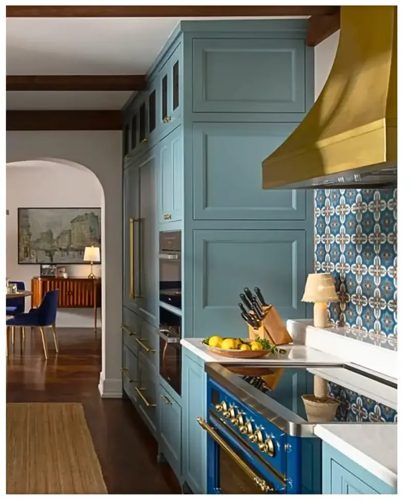 Ilve UMI09NS3MBG Midnight Blue W/ Brass Trim