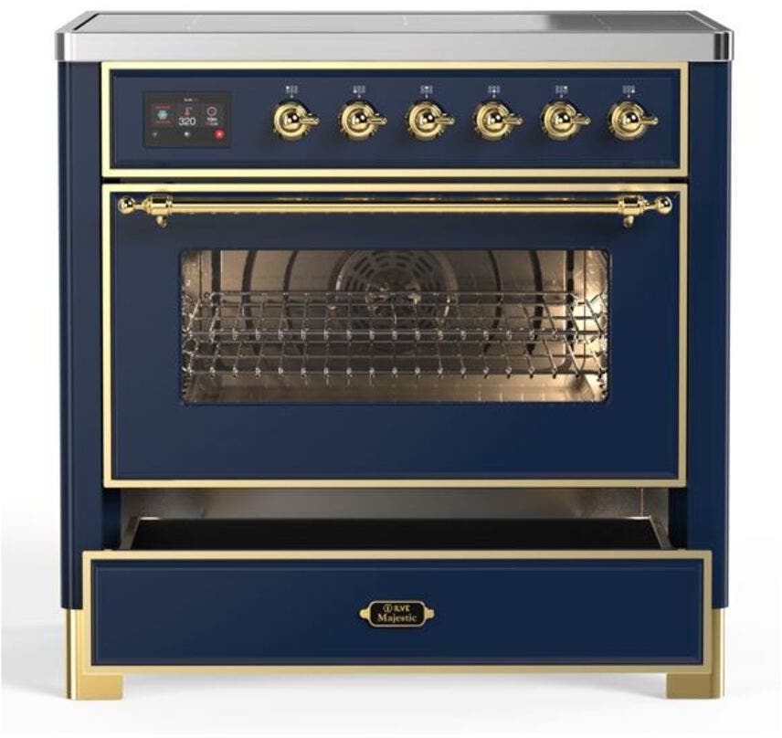 Ilve UMI09NS3MBG Midnight Blue W/ Brass Trim