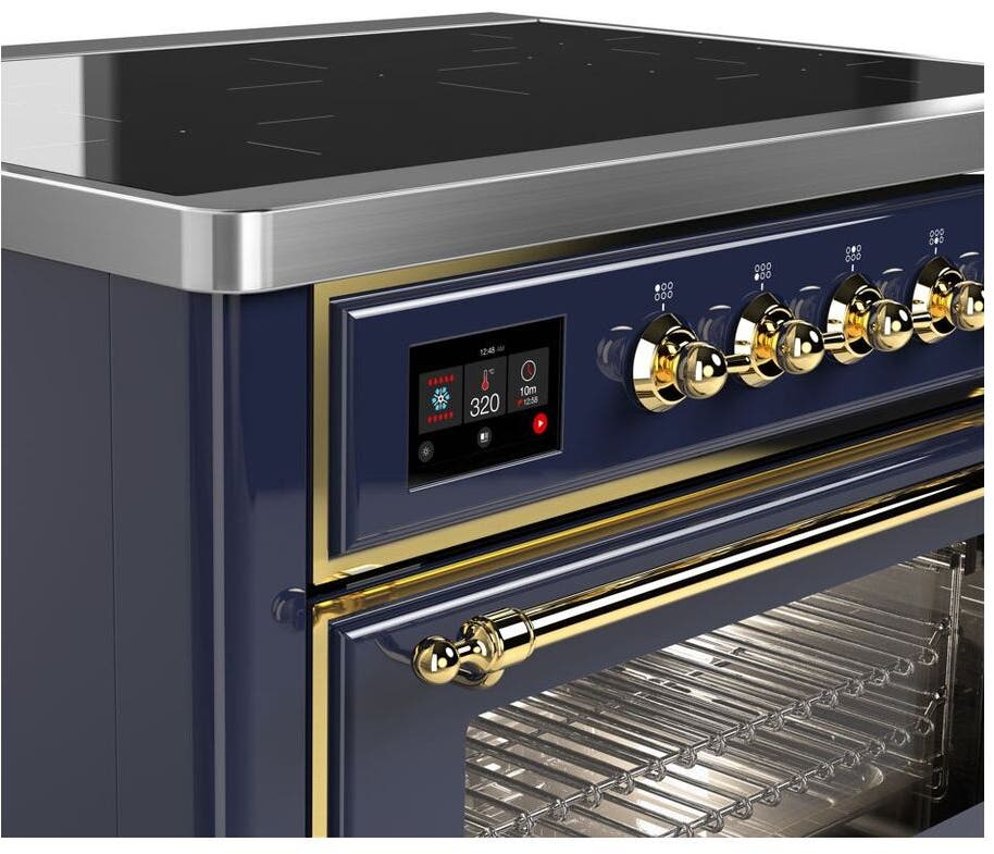 Ilve UMI09NS3MBG Midnight Blue W/ Brass Trim