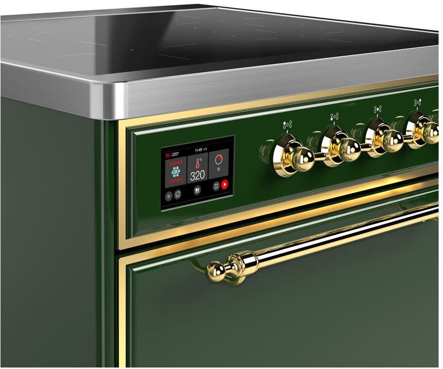 Ilve UMI30QNE3EGG Emerald Green W/ Brass Trim