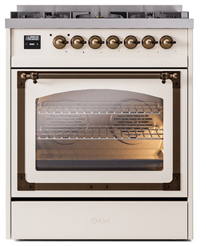 Ilve UN30NMPAWB Antique White With Bronze Knobs, Natural Gas