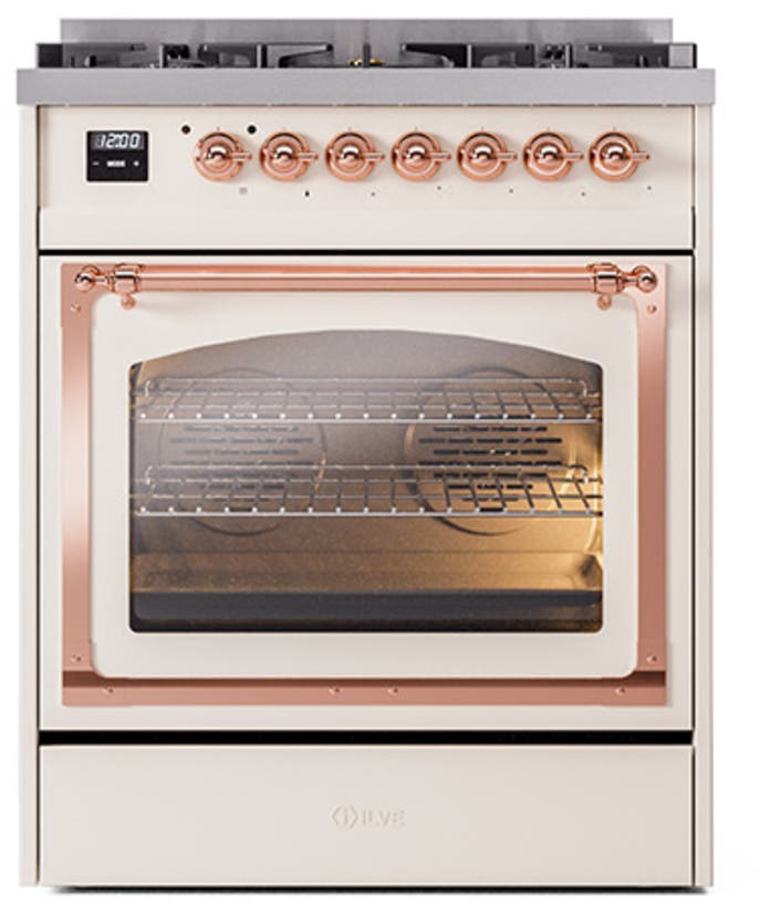 Ilve UN30NMPAWPLP Antique White With Copper Knobs, Liquid Propane