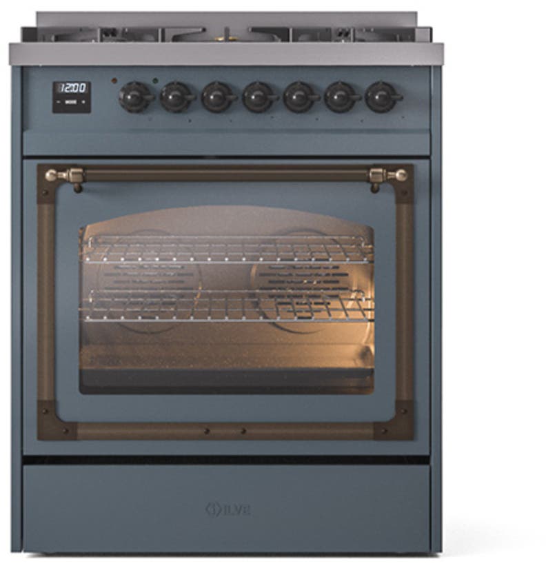 Ilve UN30NMPBGBLP Blue Grey With Bronze Knobs, Liquid Propane