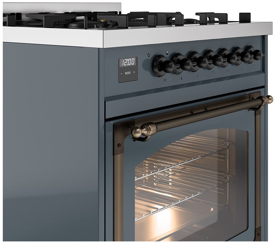 Ilve UN30NMPBGBLP Blue Grey With Bronze Knobs, Liquid Propane