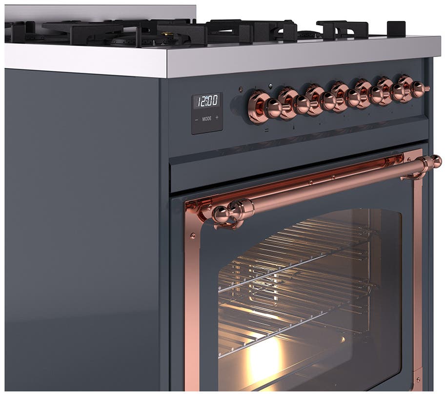 Ilve UN30NMPBGP Blue Grey With Copper Knobs, Natural Gas