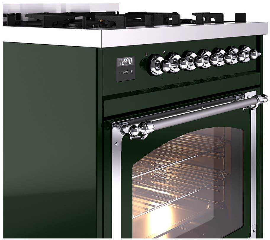 Ilve UN30NMPEGCLP Emerald Green With Chrome Knobs, Liquid Propane