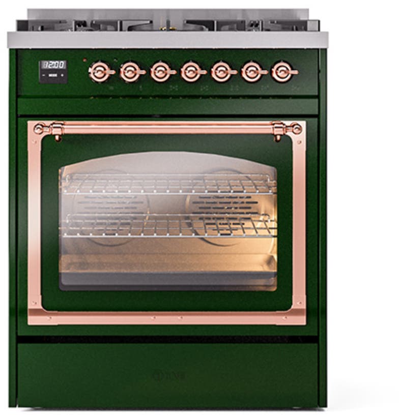 Ilve UN30NMPEGP Emerald Green With Copper Knobs, Natural Gas