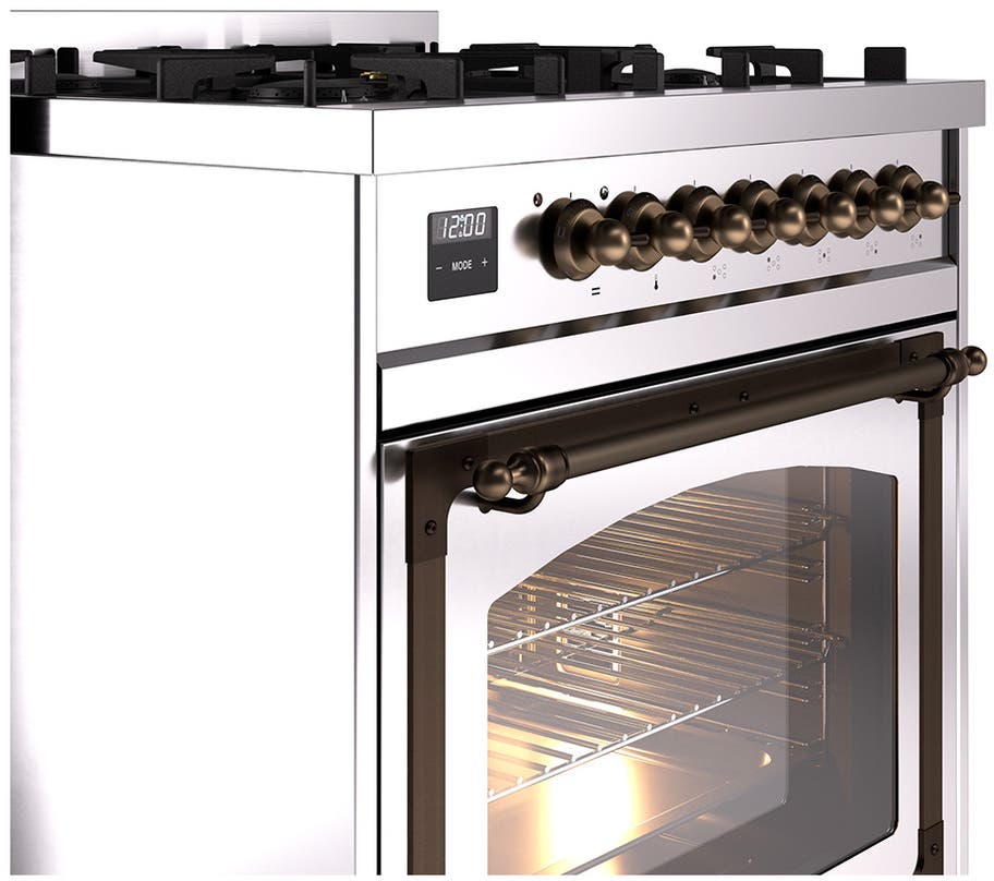 Ilve UN30NMPSSBLP Stainless Steel With Bronze Knobs, Liquid Propane