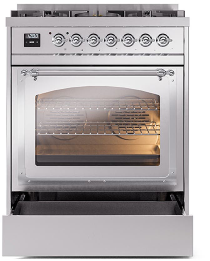 Ilve UN30NMPSSC Stainless Steel With Chrome Knobs, Natural Gas