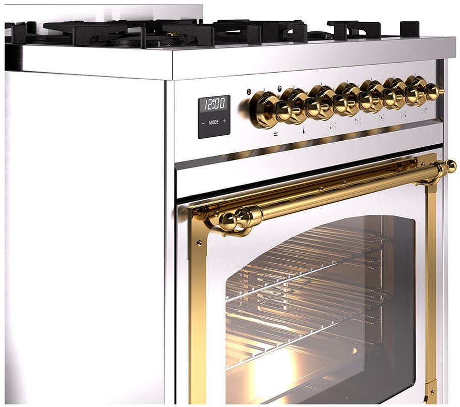 Ilve UN30NMPSSG Stainless Steel With Brass Knobs, Natural Gas