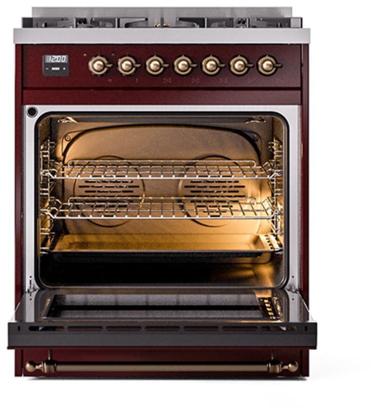 Ilve UN30QNMPBUBLP Burgundy With Bronze Knobs, Liquid Propane