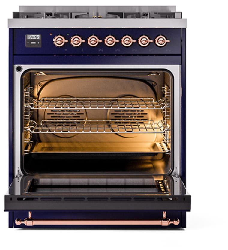 Ilve UN30QNMPMBP Midnight Blue With Copper Knobs, Natural Gas