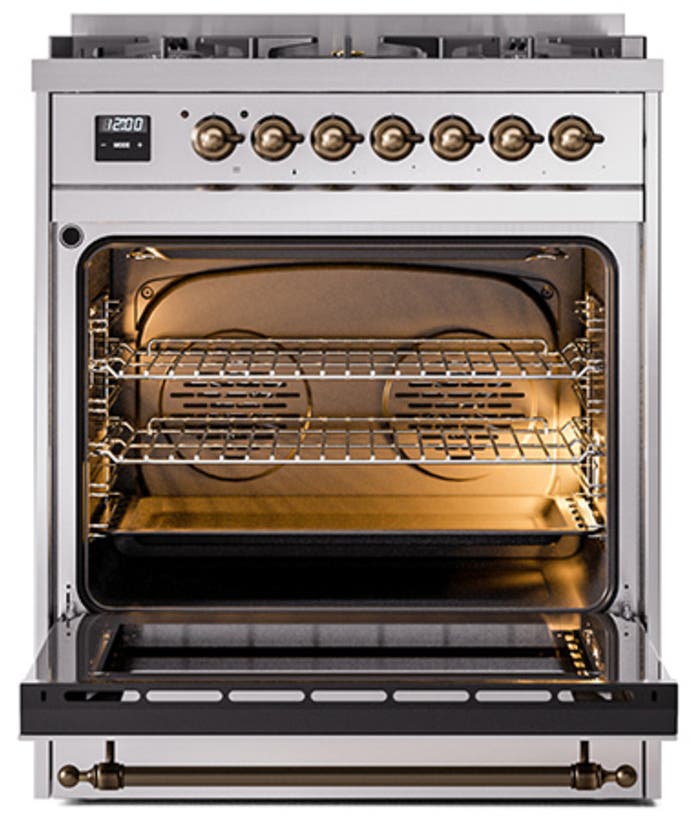 Ilve UN30QNMPSSBLP Stainless Steel With Bronze Knobs, Liquid Propane