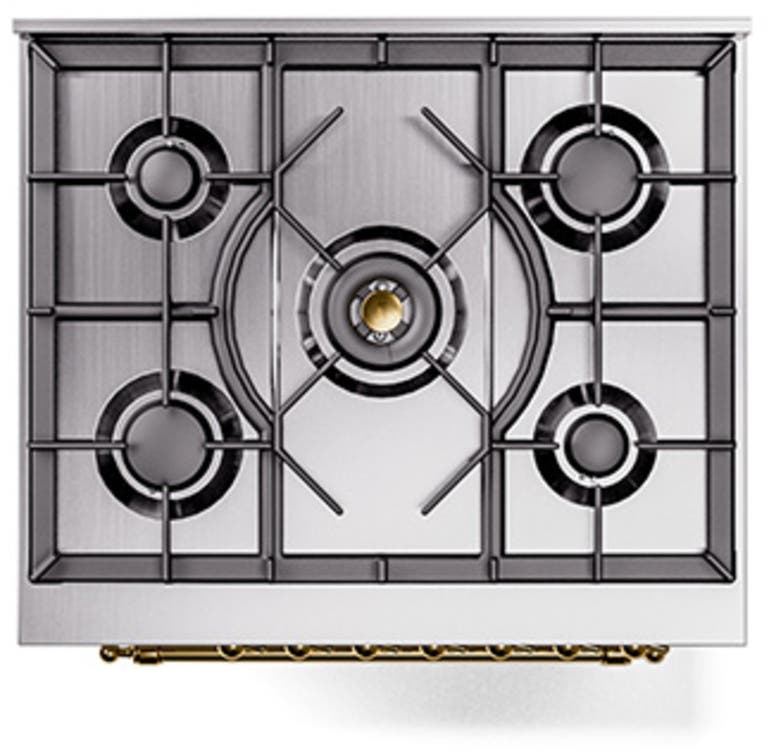 Ilve UN30QNMPWHGLP White With Brass Knobs, Liquid Propane