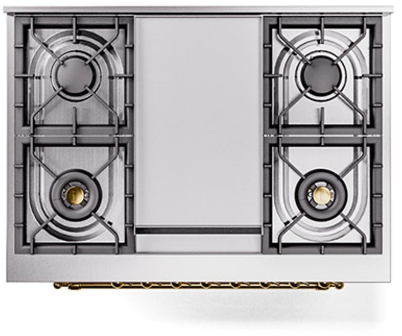 Ilve UN36FNMPAWG Antique White With Brass Knobs, Natural Gas