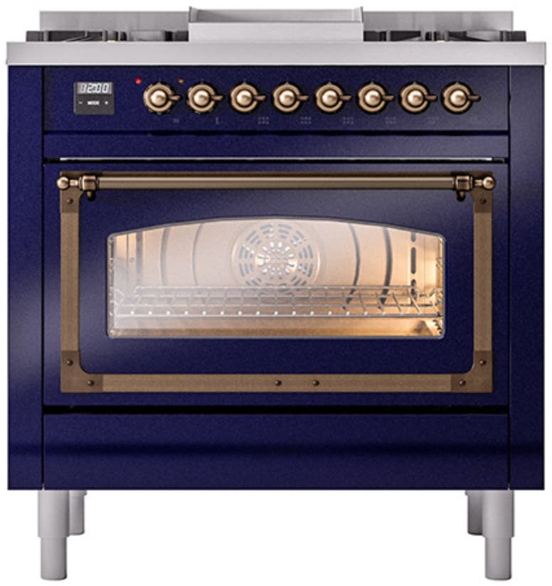 Ilve UN36FNMPMBBLP Midnight Blue With Bronze Knobs, Liquid Propane